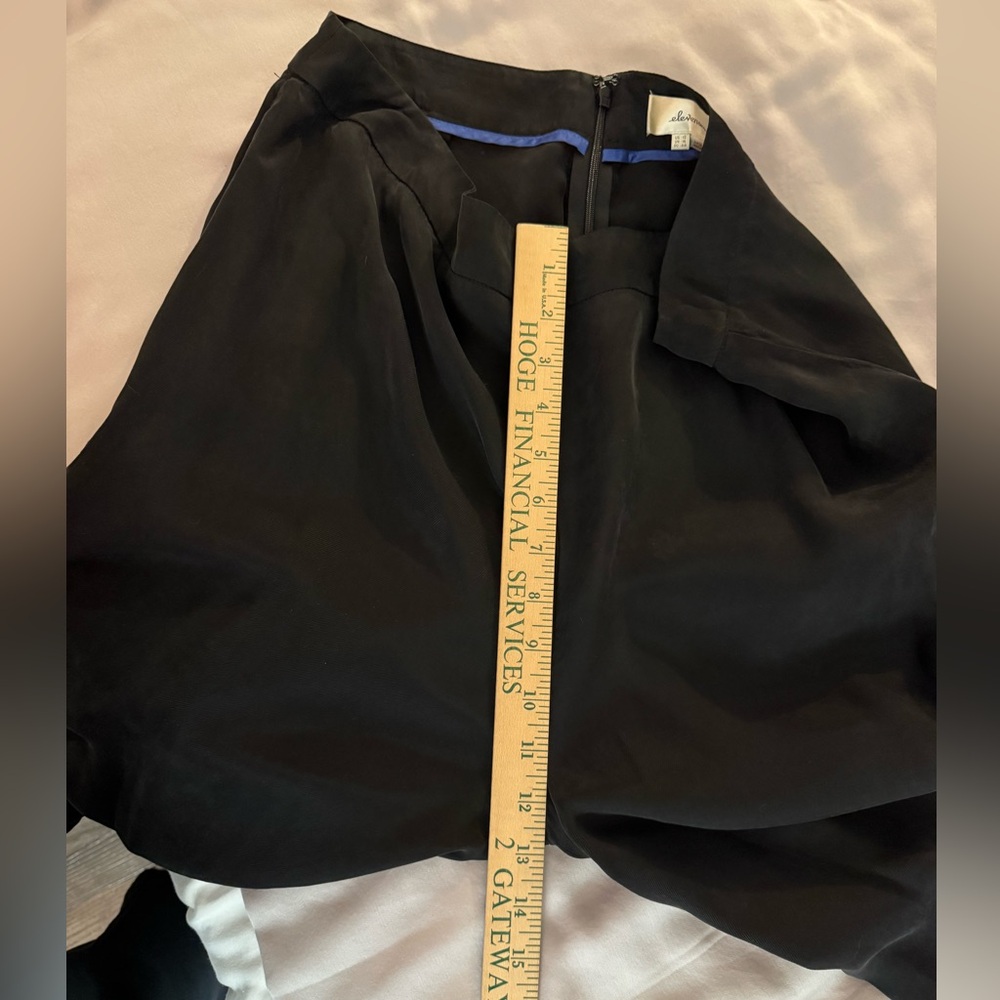 Elevenses by Anthropologie Black Waterfall Ruffle Pants with Side Slits Size 12 - Picture 9 of 16